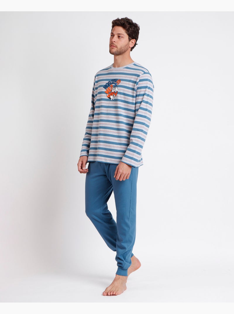 DISNEY Pijama Manga Larga Nobody Goofy para Hombre Gris jaspeado - Kiabi