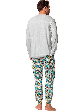 DISNEY Pijama Manga Larga Original Mickey para Hombre