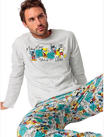 DISNEY Pijama Manga Larga Original Mickey para Hombre