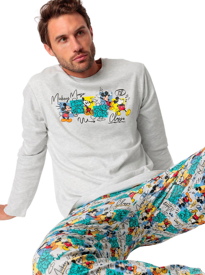 DISNEY Pijama Manga Larga Original Mickey para Hombre Gris - Kiabi