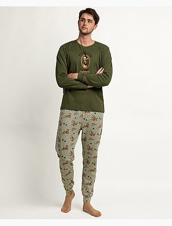 DISNEY Pijama Manga Larga Pluto Stay Pawsome para Hombre