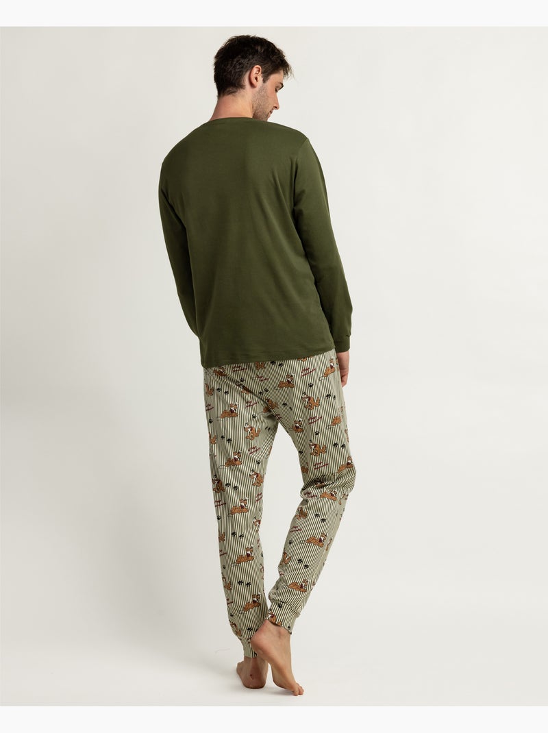 DISNEY Pijama Manga Larga Pluto Stay Pawsome para Hombre Verde - Kiabi