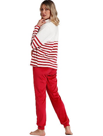 DISNEY Pijama Manga Larga Rayas King Mickey para Mujer