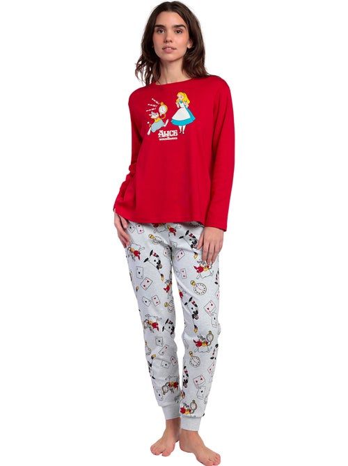 DISNEY Pijama Manga Larga Red Alice in Wonderland para Mujer - Kiabi DISNEY Pijama Manga Larga Red Alice in Wonderland para Mujer - Kiabi