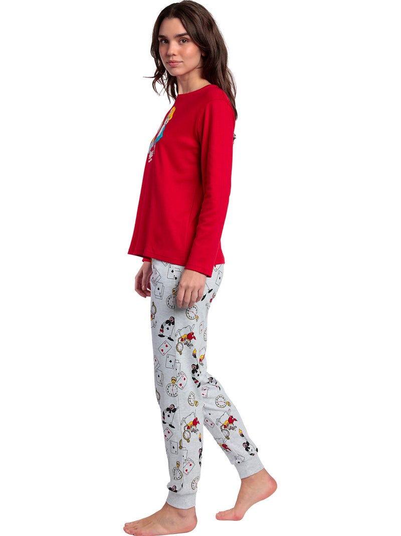 DISNEY Pijama Manga Larga Red Alice in Wonderland para Mujer Rojo - Kiabi