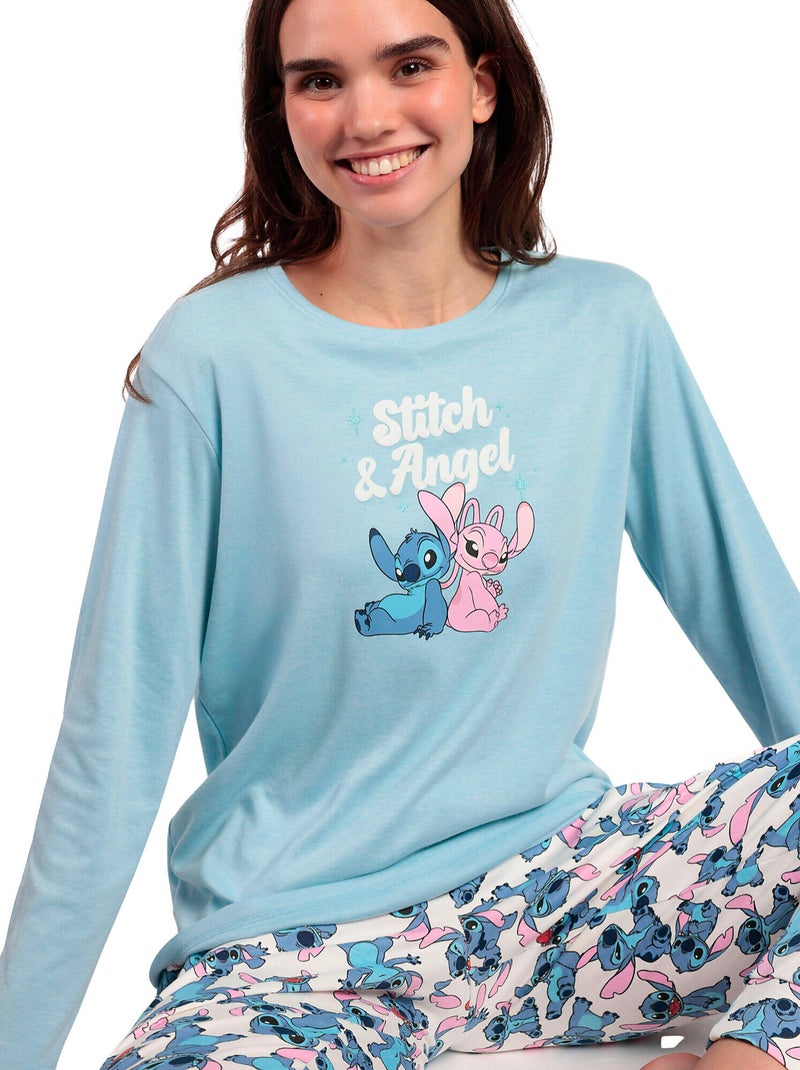 DISNEY Pijama Manga Larga Stitch Angel para Mujer Azul - Kiabi