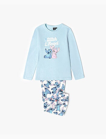 DISNEY Pijama Manga Larga Stitch & Angel para Niña