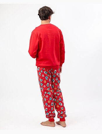 DISNEY Pijama Manga Larga Stitch Happy Holidays para Hombre