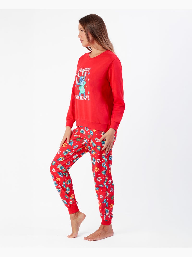DISNEY Pijama Manga Larga Stitch Happy Holidays para Mujer Rojo - Kiabi
