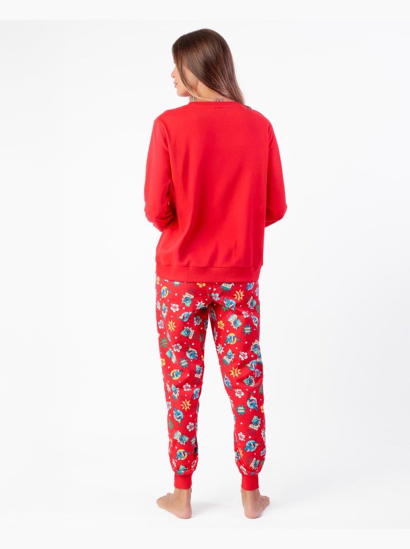 DISNEY Pijama Manga Larga Stitch Happy Holidays para Mujer Rojo - Kiabi