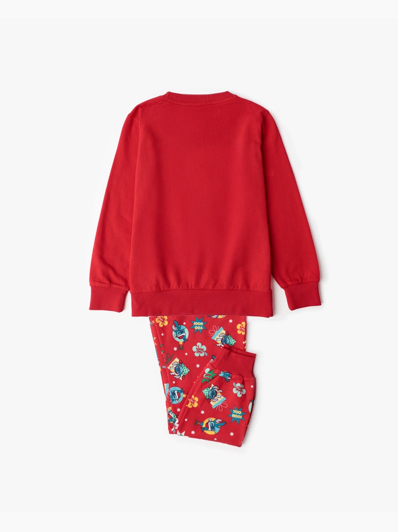 DISNEY Pijama Manga Larga Stitch Happy Holidays para Niña Rojo - Kiabi