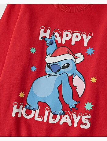 DISNEY Pijama Manga Larga Stitch Happy Holidays para Niño