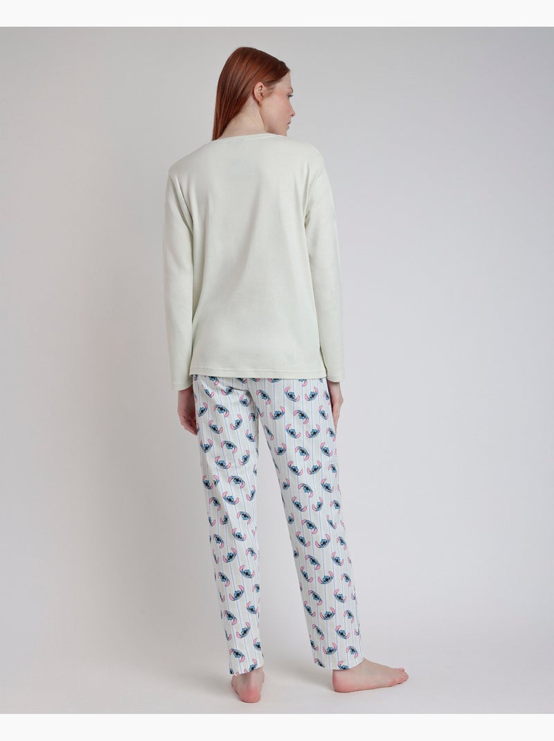 DISNEY Pijama Manga Larga Stitch Pyjamas para Mujer Menta - Kiabi