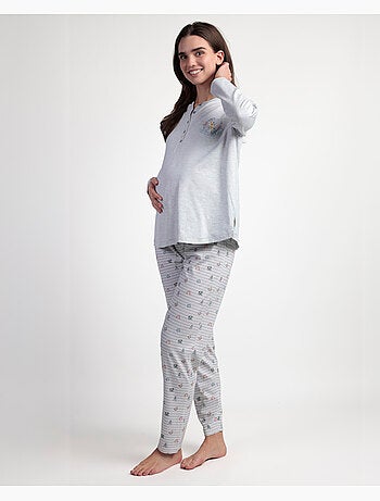 DISNEY Pijama Manga Larga Tapeta Alicia Maternity para Mujer