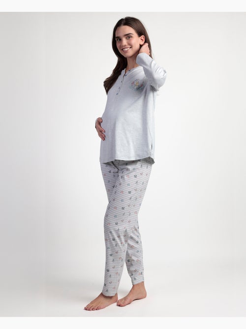 DISNEY Pijama Manga Larga Tapeta Alicia Maternity para Mujer - Kiabi DISNEY Pijama Manga Larga Tapeta Alicia Maternity para Mujer - Kiabi