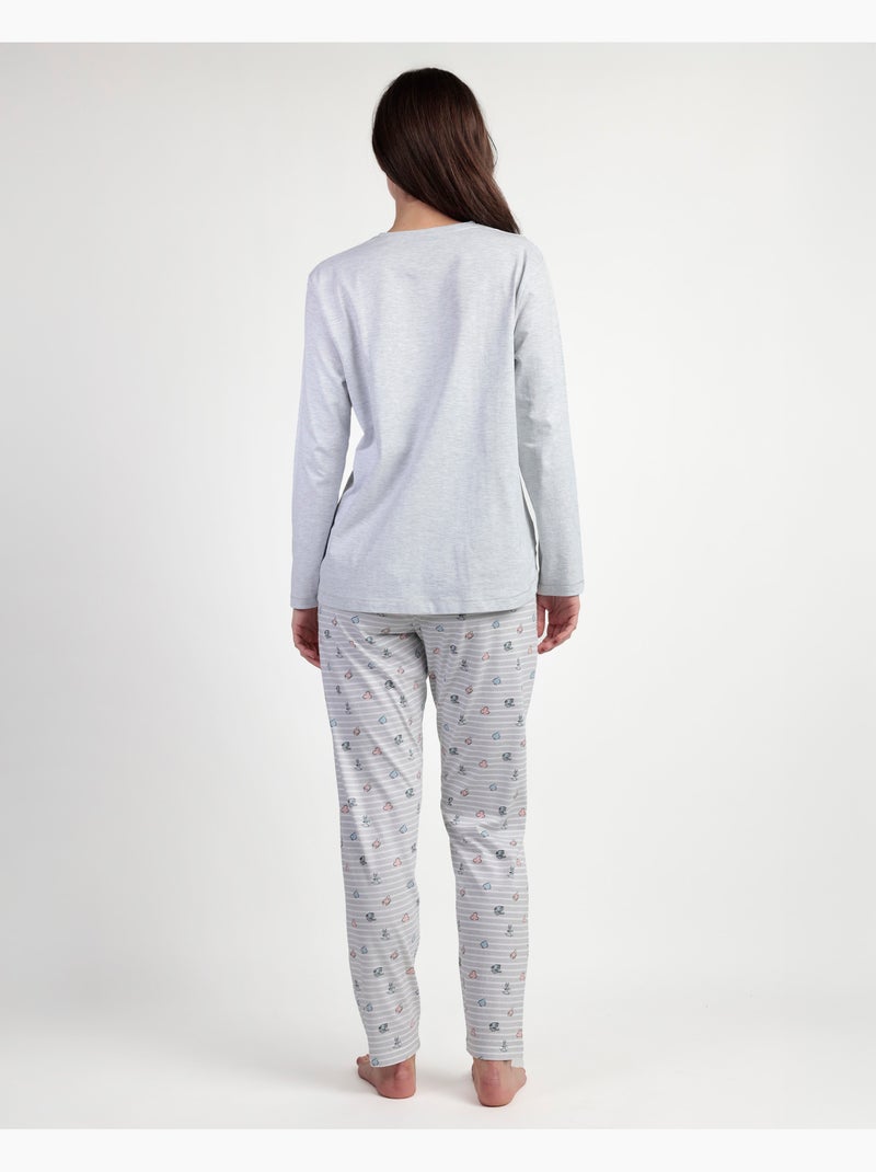 DISNEY Pijama Manga Larga Tapeta Alicia Maternity para Mujer Gris jaspeado - Kiabi