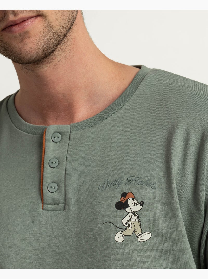 Disney pijama manga larga tapeta daily habits para hombre Verde - Kiabi