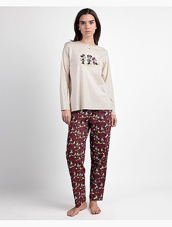 Disney pijama manga larga tapeta minnie mouse para mujer