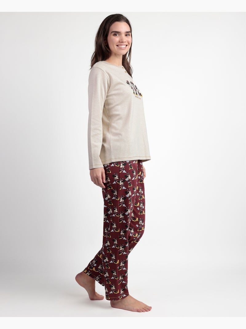 Disney pijama manga larga tapeta minnie mouse para mujer Crudo - Kiabi