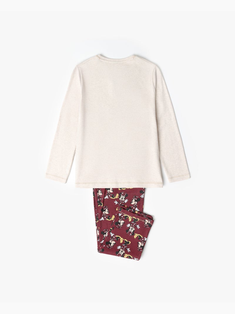 DISNEY Pijama Manga Larga Tapeta Minnie Mouse para Niña Crudo - Kiabi