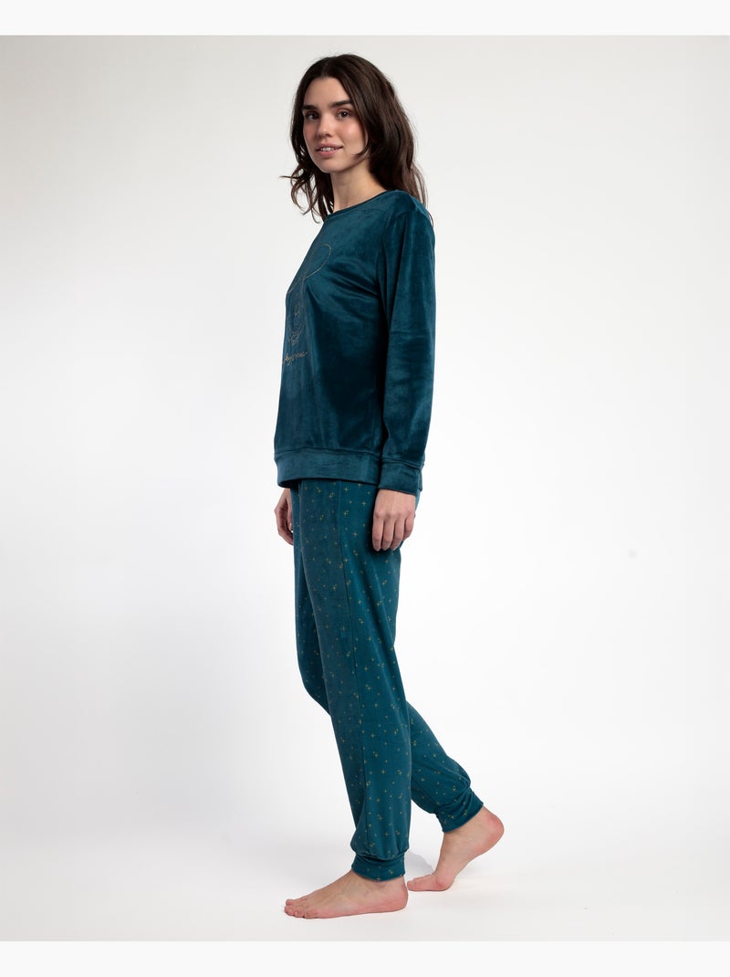 DISNEY Pijama Manga Larga Terciopelo Cosmic Wheel para Mujer Azul - Kiabi