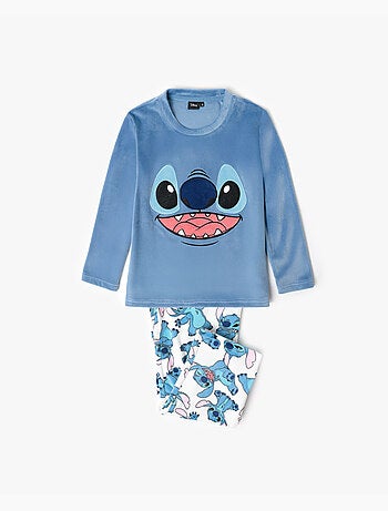 DISNEY Pijama Manga Larga Terciopelo Stitch & Angel para Niña