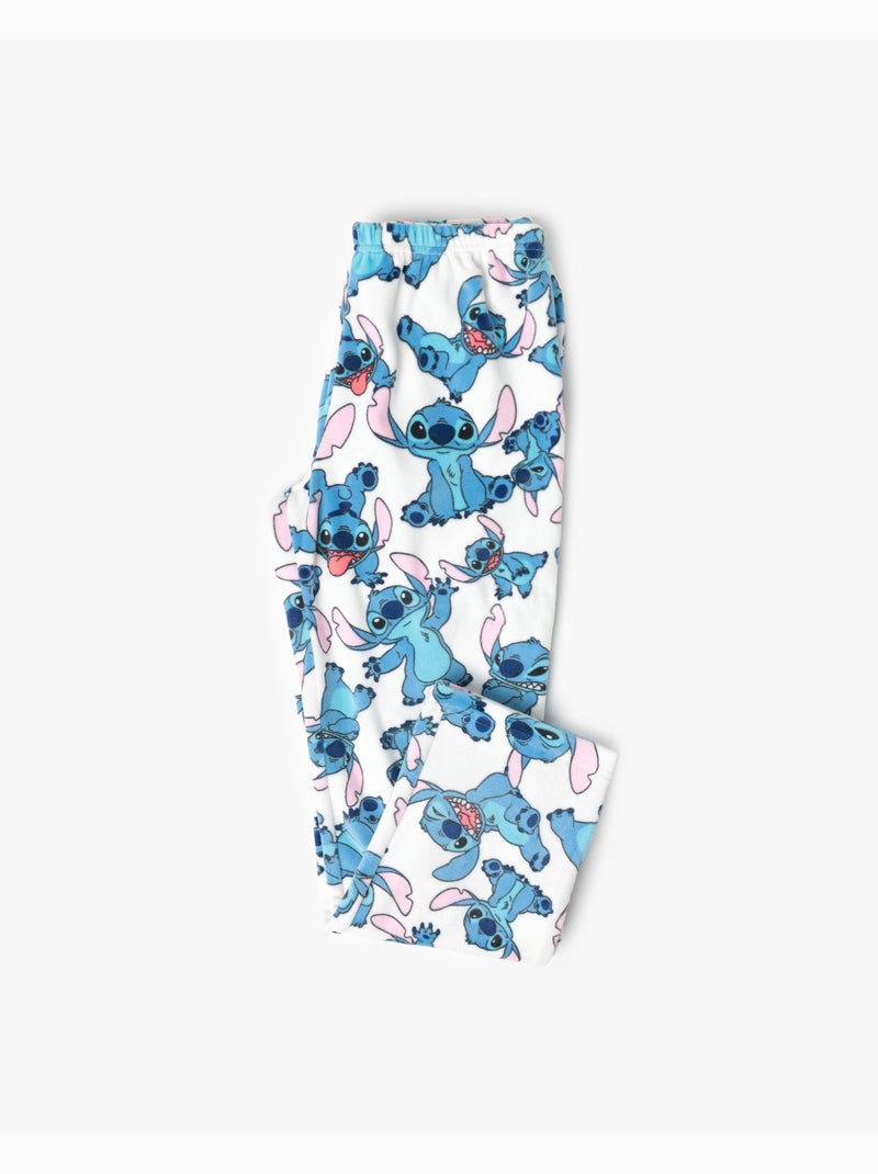 DISNEY Pijama Manga Larga Terciopelo Stitch & Angel para Niña Azul - Kiabi