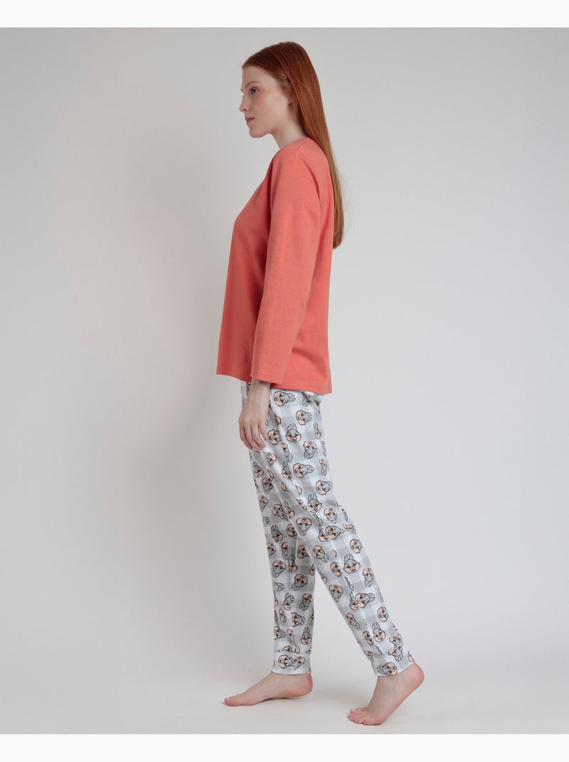 DISNEY Pijama Manga Larga Thumper para Mujer Naranja - Kiabi