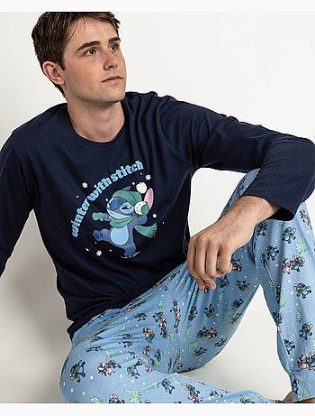 DISNEY Pijama Manga Larga Winter With Stitch para Hombre
