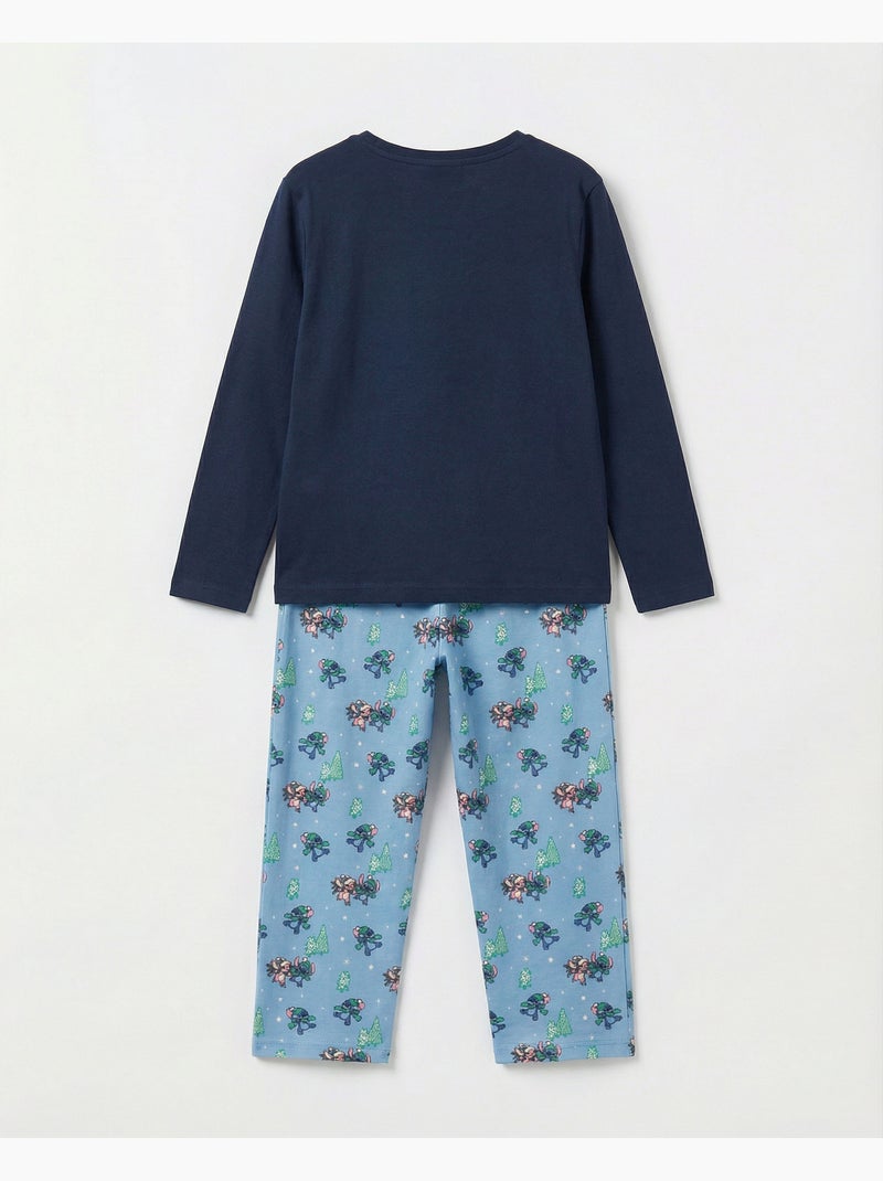 DISNEY Pijama Manga Larga Winter With Stitch para Niña Azul marino - Kiabi