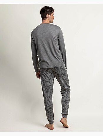 DISNEY Pijama Manga Larga Work Hard Quack Hard para Hombre