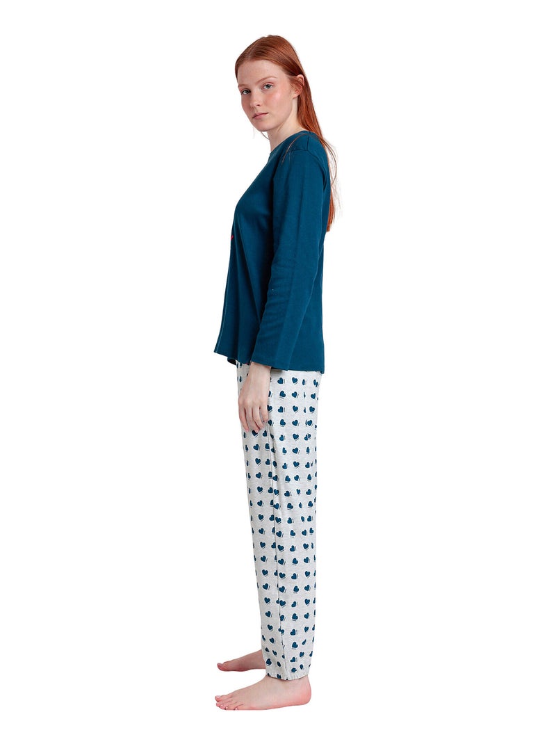 DISNEY Pijama Manga Larga You Make Me Love para Mujer Azul marino - Kiabi