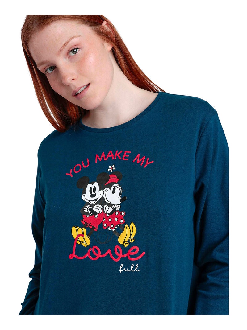 DISNEY Pijama Manga Larga You Make Me Love para Mujer Azul marino - Kiabi