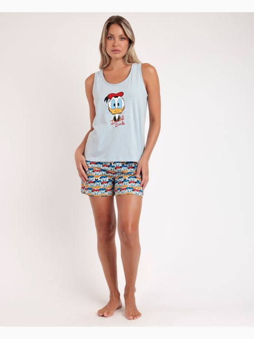 DISNEY Pijama Sin Mangas Donald Vintage para Mujer - Kiabi DISNEY Pijama Sin Mangas Donald Vintage para Mujer - Kiabi