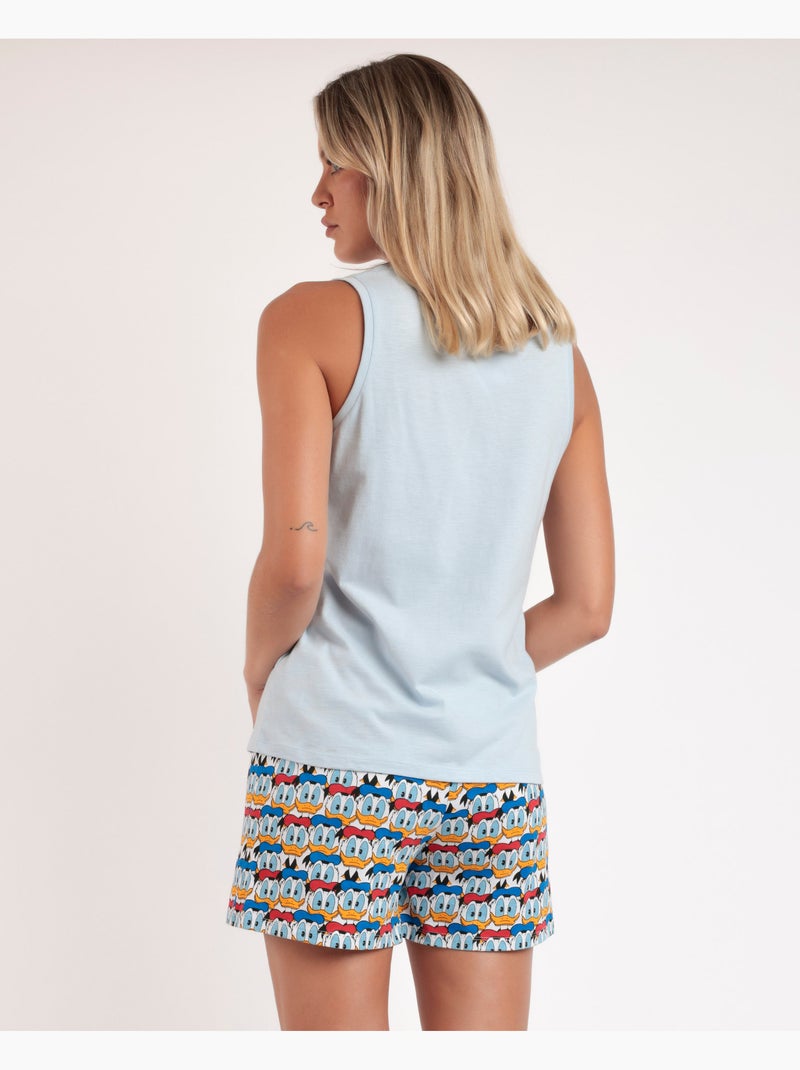 DISNEY Pijama Sin Mangas Donald Vintage para Mujer Azul - Kiabi