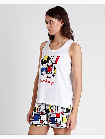 DISNEY Pijama Sin Mangas Mickey Mondrian para Mujer