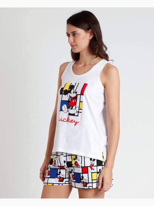 DISNEY Pijama Sin Mangas Mickey Mondrian para Mujer - Kiabi DISNEY Pijama Sin Mangas Mickey Mondrian para Mujer - Kiabi