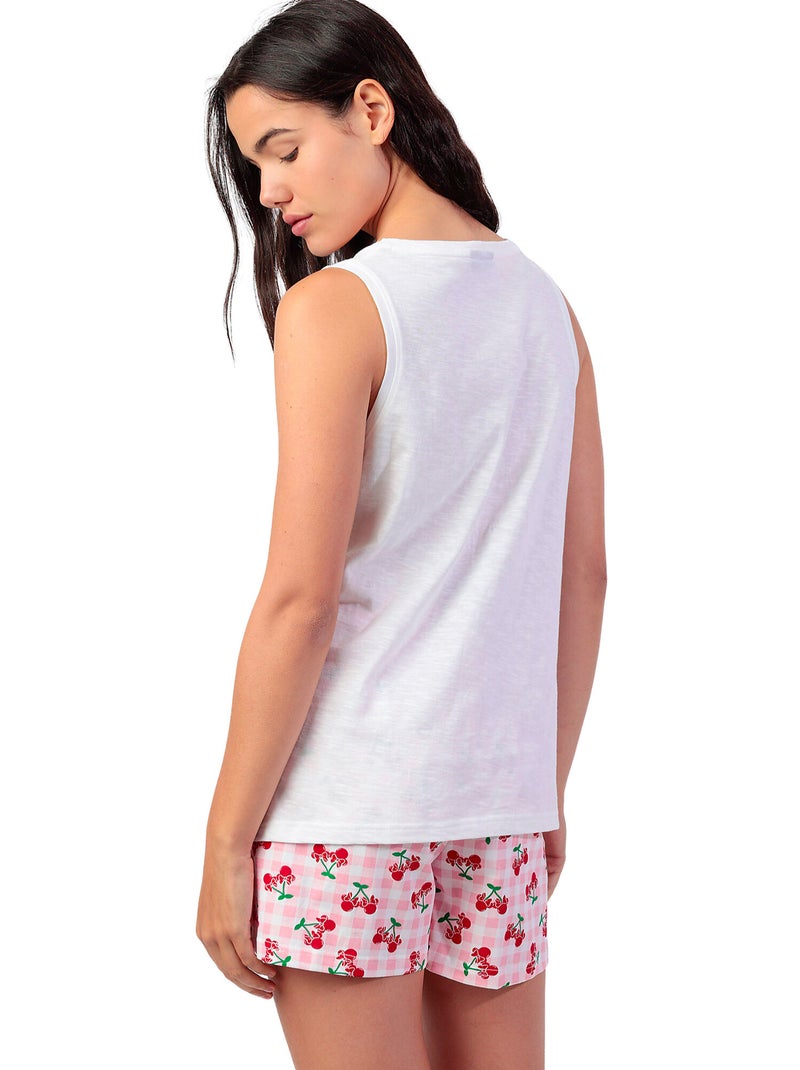 DISNEY Pijama Sin mangas Minnie Cherry para Mujer Blanco - Kiabi