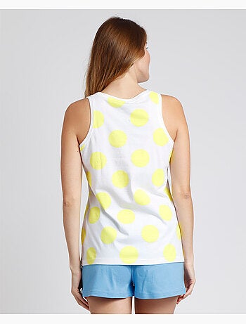 DISNEY Pijama Sin Mangas Polka Dots para Mujer