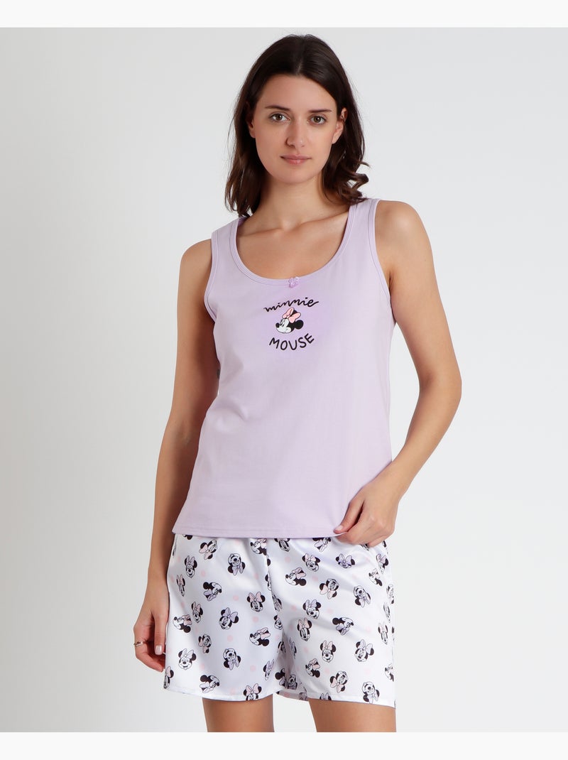 DISNEY Pijama Sin Mangas Soft Minnie para Mujer Malva - Kiabi