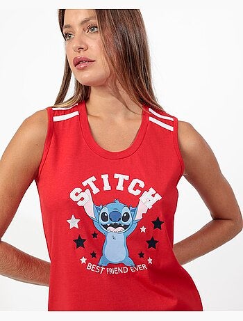 DISNEY Pijama Sin mangas Stitch University para Mujer