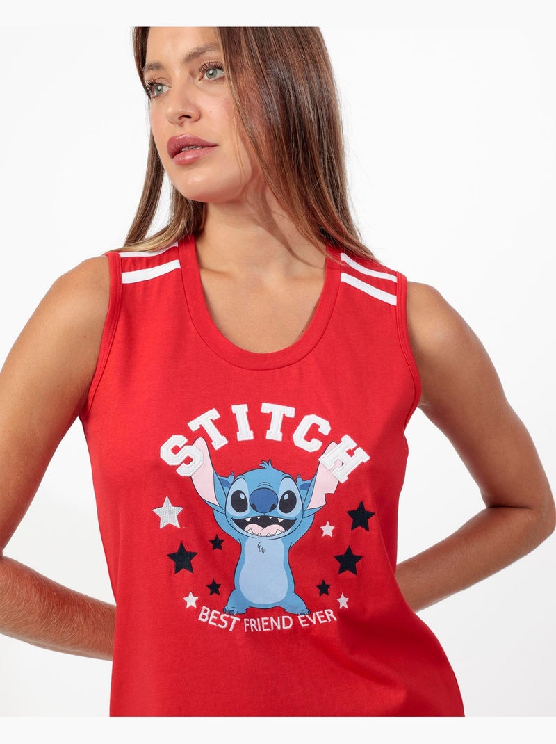 DISNEY Pijama Sin mangas Stitch University para Mujer Rojo - Kiabi
