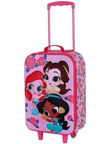 Disney Princesas Flowers Maleta Trolley Soft 3D, Rosa
