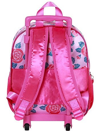 Disney Princesas Flowers Mochila 3D con Ruedas Pequeña, Rosa