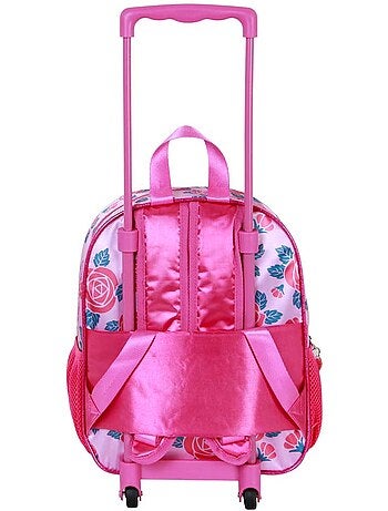 Disney Princesas Flowers Mochila 3D con Ruedas Pequeña, Rosa