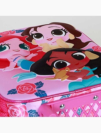 Disney Princesas Flowers Mochila 3D con Ruedas Pequeña, Rosa