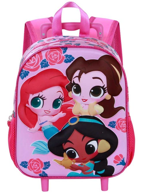 Disney Princesas Flowers Mochila 3D con Ruedas Pequeña, Rosa - Kiabi