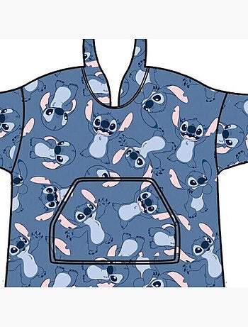 Disney stitch sudadera poncho franela nino 3-5 anos azul