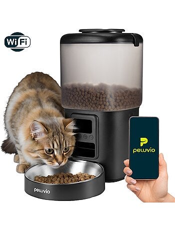 Dispensador automático de comida para gatos PELUVIO Crispy Wi‑Fi