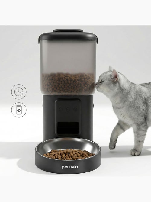 Dispensador automático de comida para gatos PELUVIO Crispy Wi‑Fi - Kiabi Dispensador automático de comida para gatos PELUVIO Crispy Wi‑Fi - Kiabi